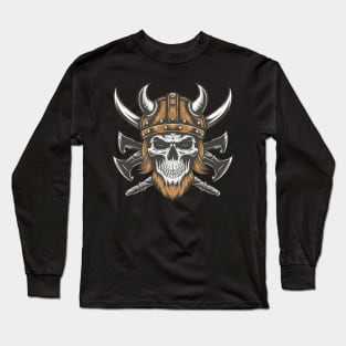 Vikings Skull tattoo art Long Sleeve T-Shirt